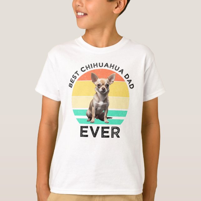 T-shirt Meilleur papa Chihuahua jamais (Devant)