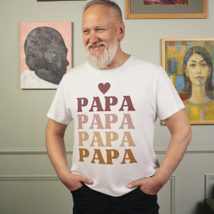 T-shirt Meilleur Papa coloré Retro Bold Papa Fête des père