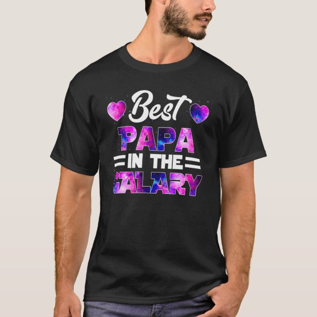 T-shirt Meilleur Papa Dans La Fête des pères Galaxy Promu  (Devant)