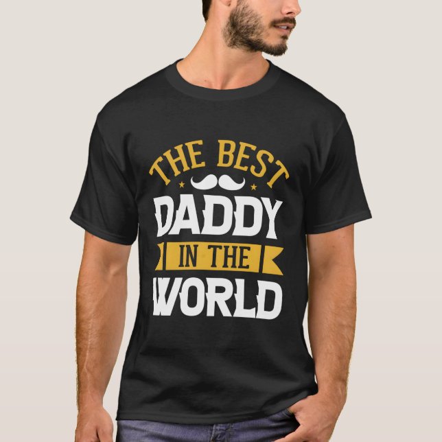 T-shirt Meilleur Papa Dans Le Monde Entier Fête des pères  (Devant)