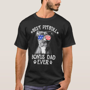 T-shirt Meilleur Papa de Bonus de Pitbull Américain Drapea