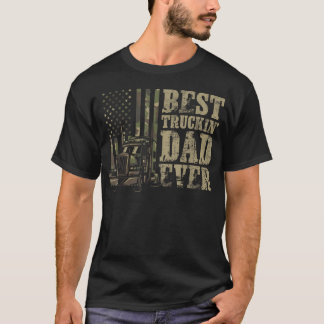T-shirt Meilleur Papa de Camionnage de Tous les Temps Pour