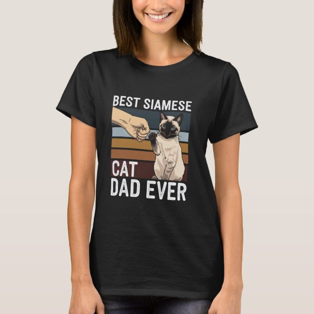 T-shirt Meilleur papa de chat siamois qui soit (Devant)