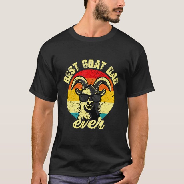 T-shirt Meilleur papa de chèvre jamais face au coucher de  (Devant)