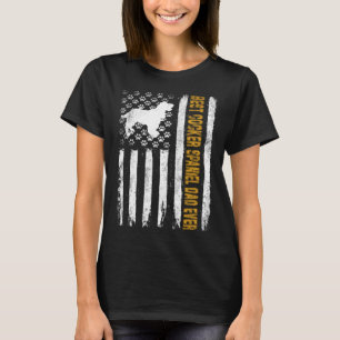 T-shirt Meilleur papa de Cocker Spaniel chien drapeau amér