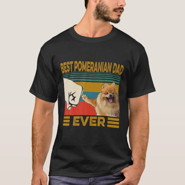 T-shirt Meilleur papa de Poméranie jamais rétro Cadeau de  (Devant)