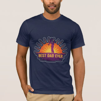 T-shirt Meilleur Papa de Tous les Temps Coucher de Soleil