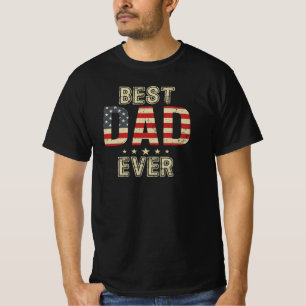 T-shirt Meilleur Papa de Tous les Temps, Drapeau Américain