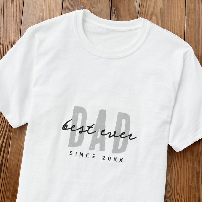 T-shirt Meilleur Papa depuis 20XX Moderne Simple Preppy (Créateur téléchargé)