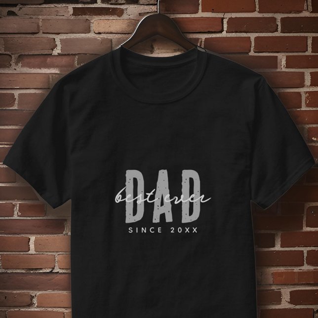T-shirt Meilleur Papa depuis 20XX Moderne Simple Preppy (Créateur téléchargé)