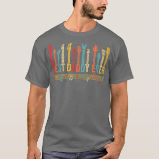 T-shirt Meilleur Papa Distressed Jamais Papa Guitare Pères