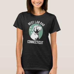 T-shirt Meilleur Papa Du Laboratoire Au Connecticut Chien 