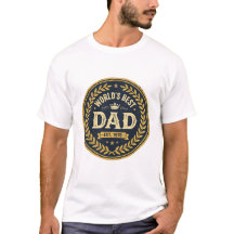 T-Shirt Meilleur Papa du Monde Badge Vintage Fête 