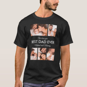 T-shirt Meilleur Papa du Monde Collage de Photos Fête des 