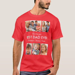 T-shirt Meilleur Papa du Monde Collage de Photos Fête des 