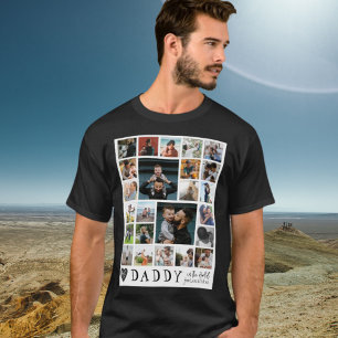 T-shirt Meilleur Papa Du Monde Photo Collage Moderne 