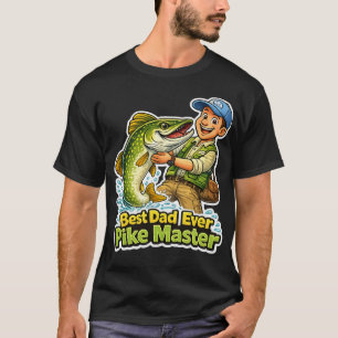 T-shirt Meilleur Papa Ever Pike Master dessin animé drôle 