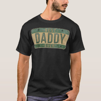 T-shirt Meilleur Papa Ever Plaque de Voiture Vintage Fête