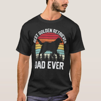 T-shirt Meilleur Papa Golden Retriever Papa Chien Doré Pou