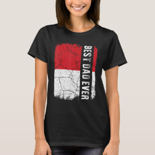 T-shirt Meilleur papa indonésien jamais Indonésie Drapeau