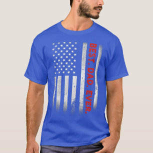 T-shirt Meilleur Papa Jamais Avec Drapeau Américain États-