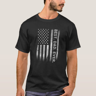T-shirt Meilleur papa jamais avec le drapeau américain amé