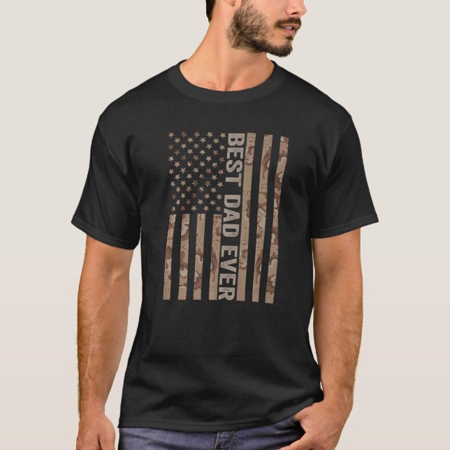T-shirt Meilleur papa jamais avec nous American Flag Fête  (Devant)