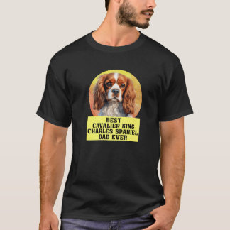 T-shirt Meilleur papa jamais Cavalier King Charles Spaniel