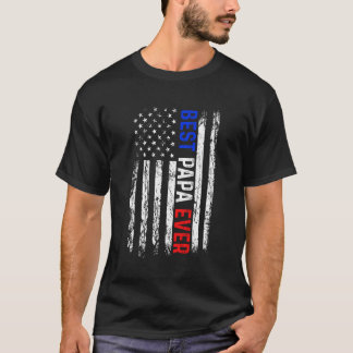 T-shirt Meilleur Papa Jamais Da Père Du Drapeau Américain