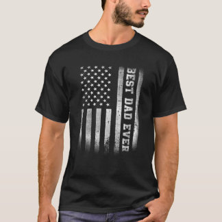 T-shirt Meilleur papa jamais drapeau American Funny Fête d