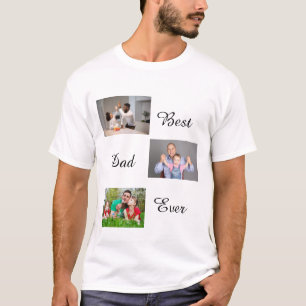 T-shirt Meilleur Papa Jamais Fête des pères 3 Photo Collag