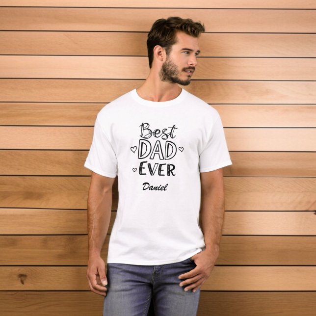 T-shirt Meilleur papa jamais | Fête des pères Doodle Scrip (Créateur téléchargé)