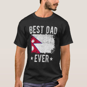 T-shirt Meilleur papa jamais Népal Drapeau Meilleur papa n