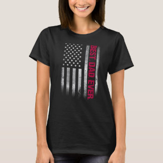 T-shirt Meilleur Papa Jamais Nous Drapeau Américain Pour L