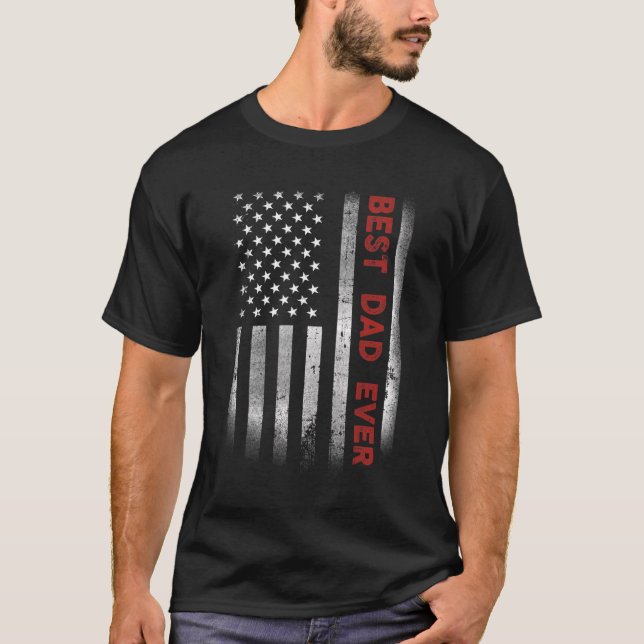 T-shirt Meilleur papa jamais nous Fête des pères Drapeau a (Devant)