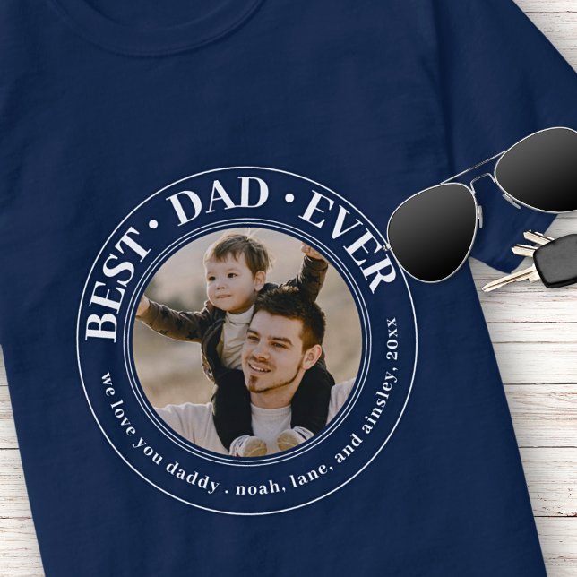 T-shirt Meilleur papa jamais Photo personnalisée Fête des  (Créateur téléchargé)
