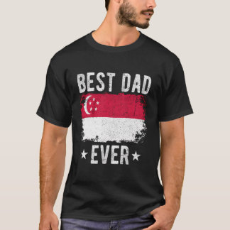 T-shirt Meilleur papa jamais Singapour Drapeau Meilleur pa