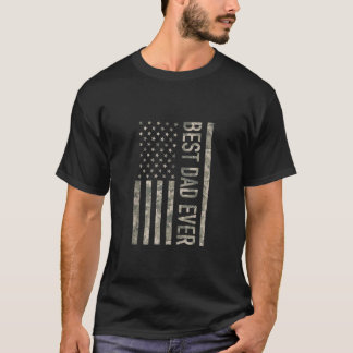 T-shirt Meilleur papa jamais US Militaire Américain Drapea