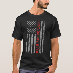 T-shirt Meilleur Papa Jamais Vintage Drapeau Américain Pap