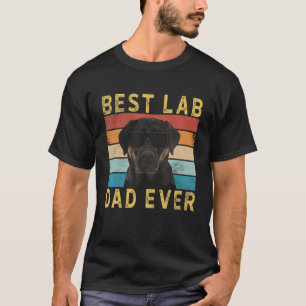 T-shirt Meilleur Papa Lab Ever Vintage Labrador Chocolat