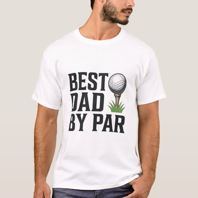 T-shirt Meilleur Papa Par Golf Fête Des Pères Design Vinta (Devant)