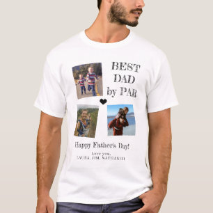 T-shirt Meilleur papa par photo collage de 3 photos pour l