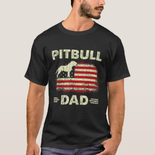 T-shirt Meilleur Papa Pitbull de tous les temps - Drapeau