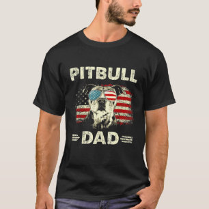 T-shirt Meilleur Papa Pitbull Homme - Drapeau Américain 4 