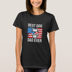 T-shirt Meilleur papa pour chien Pitbull 4 juillet