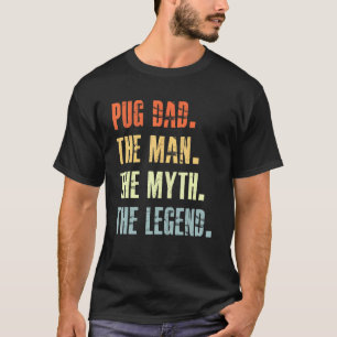 T-shirt Meilleur Papa Pug Chien Animal Mignon Homme Mythe