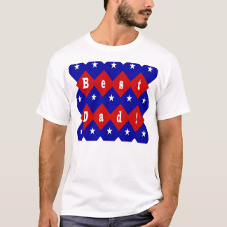 T-shirt Meilleur papa Stars & Diamonds Typographie Rouge &