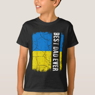 T-shirt Meilleur papa ukrainien de tous les temps Drapeau