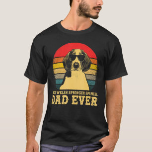T-shirt Meilleur Papa Welsh Springer Spaniel Chien Rétro V