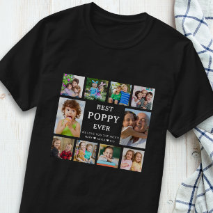 T-shirt Meilleur Papy Ever Petits-enfants 10 Collage Photo